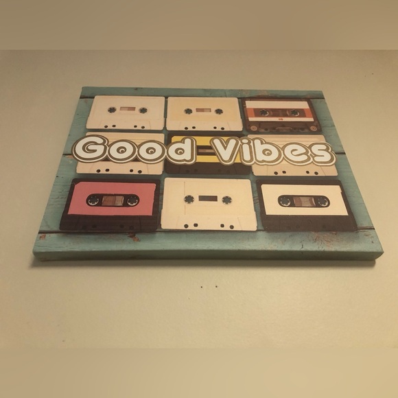 Good Vibes Cassette Tape Decorative Canvas Small Hanging Wall Picture - Picture 13 of 16